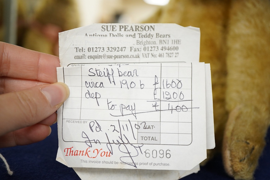 A Steiff teddy bear, c.1906, approx. 33cm long